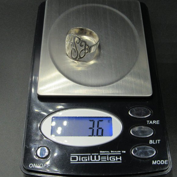 Size 8.75 Sterling Silver RSG Initial Band Ring - Picture 8 of 8